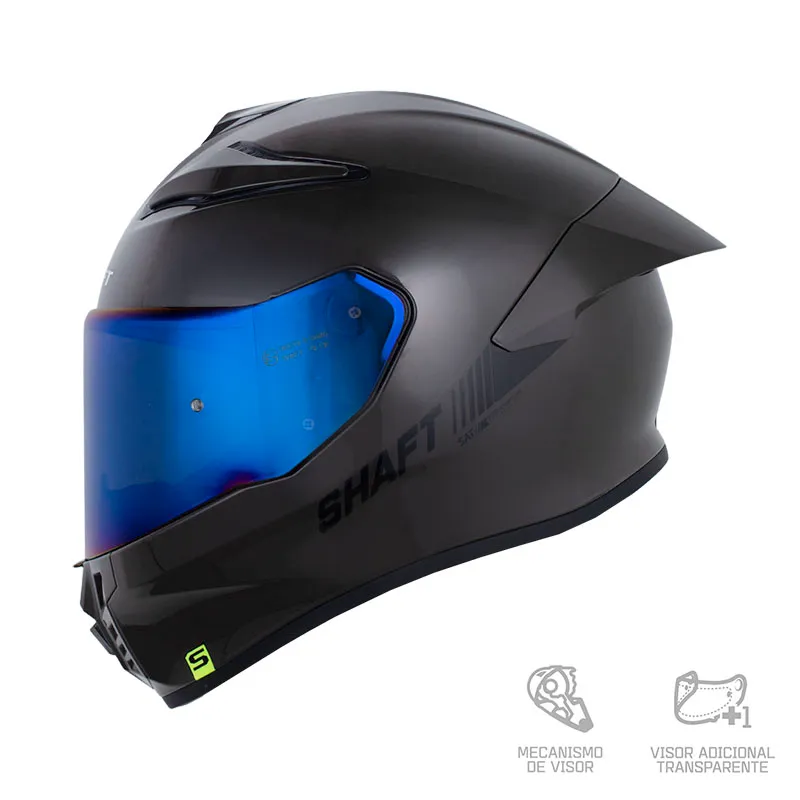 CASCO INTEGRAL SHAFT 584 SP SOLID GRIS OSCURO NEGRO VISOR COLOR