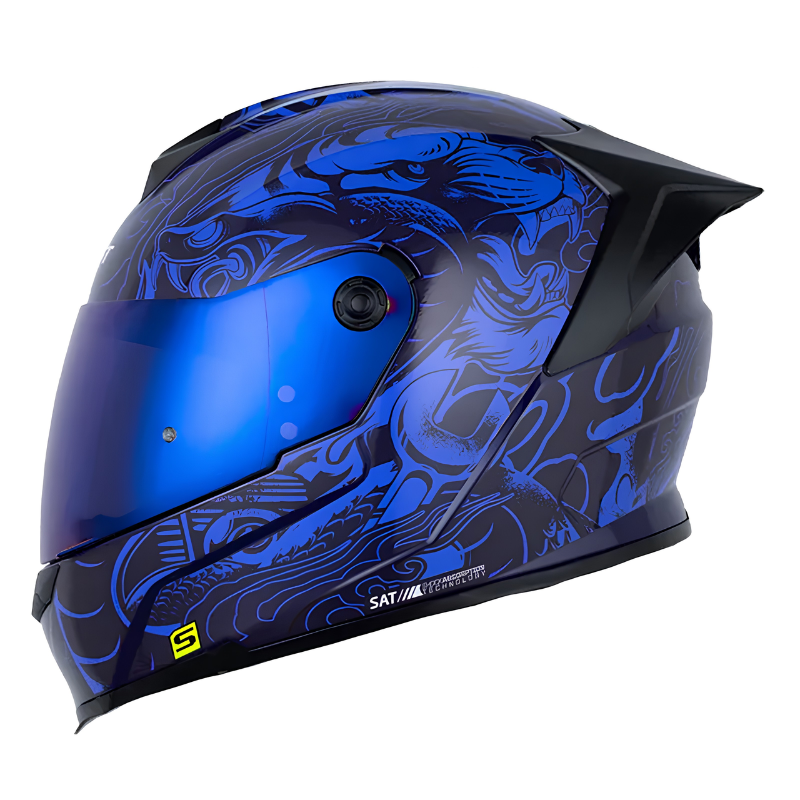 CASCO INTEGRAL SHAFT 502 SP THUNDER MORADO OSCURO AZUL VISOR COLOR