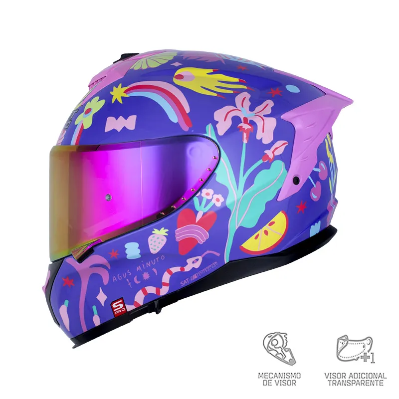 CASCO INTEGRAL SHAFT_PRO 610 DV EVO COLOR POWE AZUL CLARO AZUL VISOR COLOR