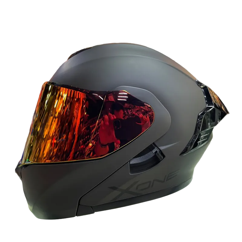CASCO ABATIBLE X-ONE X-3000RS SOLID_V2 NEGRO GRIS OSCURO VISOR COLOR