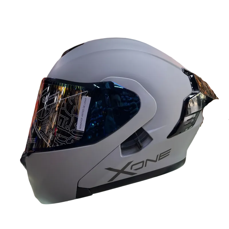 CASCO ABATIBLE X-ONE X-3000RS SOLID_V2 GRIS OSCURO NEGRO VISOR IRIDIUM