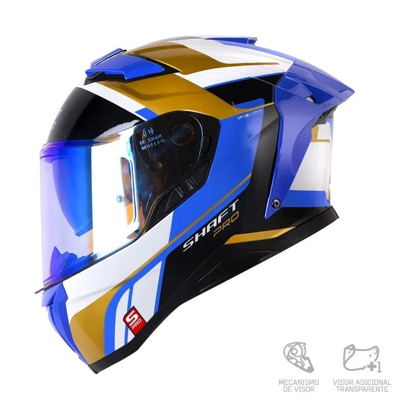 CASCO INTEGRAL SHAFT PRO 606 SP CLOWKY GRIS CLARO AZUL VISOR COLOR