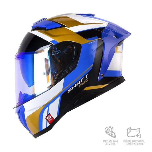 CASCO INTEGRAL SHAFT PRO 606 SP CLOWKY GRIS CLARO AZUL VISOR COLOR