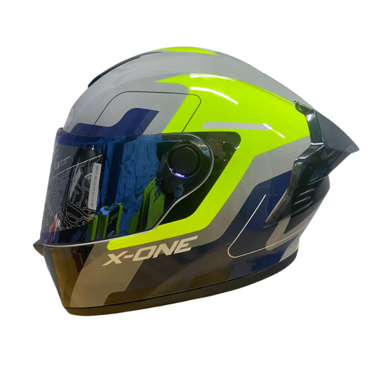 CASCO INTEGRAL X_ONE X-500 RS ILLO ( GRIS / AMARILLO NEON ) VISOR IRIDIUM