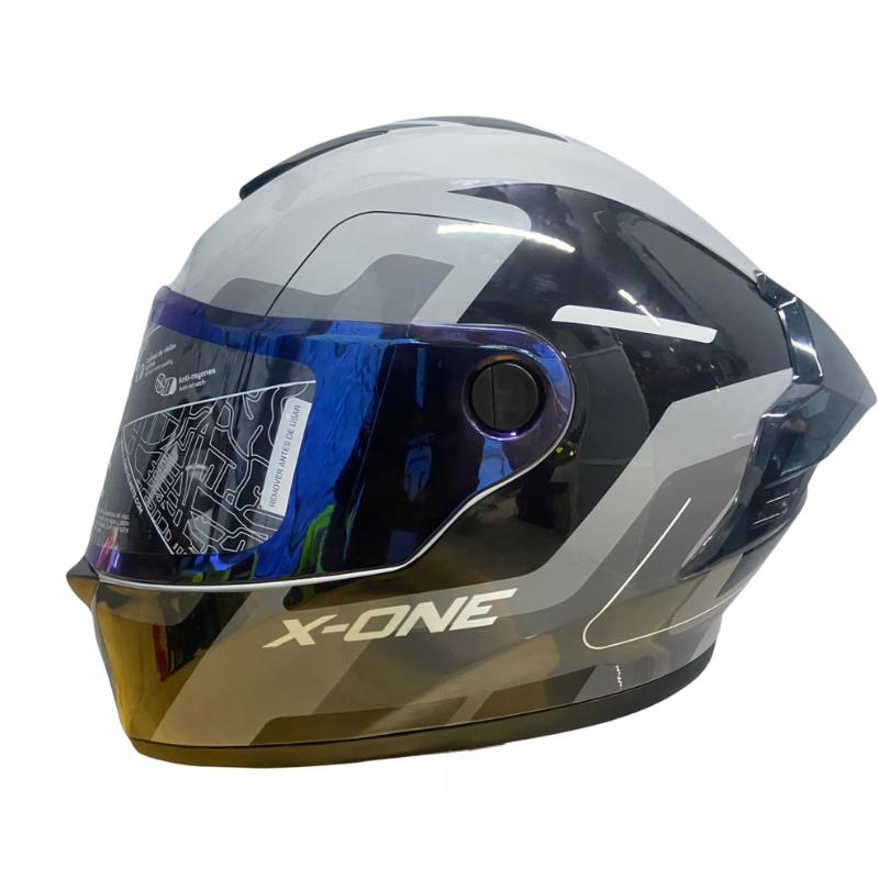 CASCO INTEGRAL X_ONE X-500 RS ILLO ( GRIS OSCURO / NEGRO ) VISOR IRIDIUM