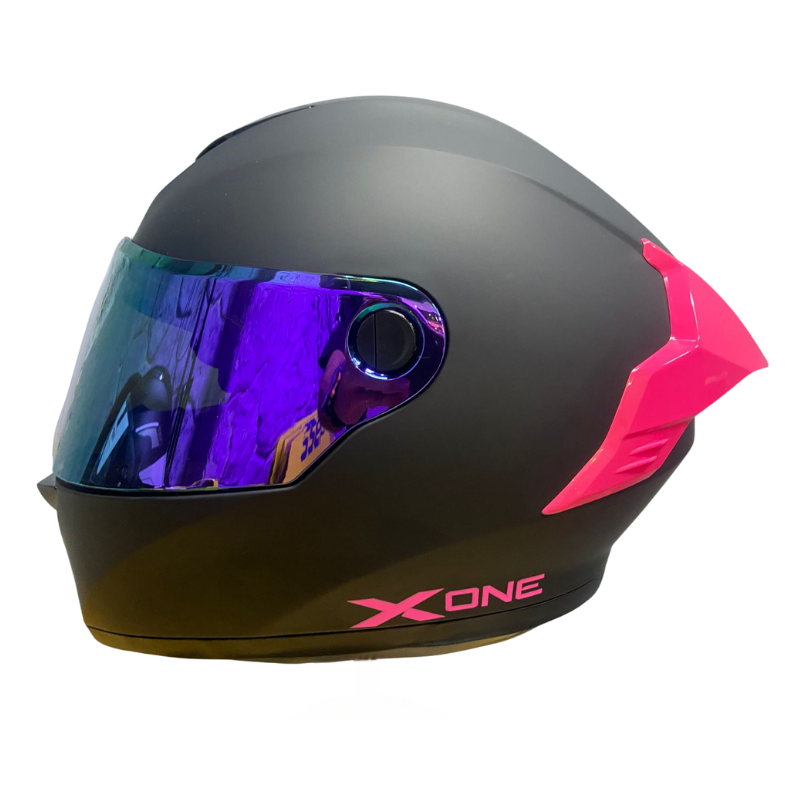 CASCO INTEGRAL X_ONE X-500 RS SOLID ( NEGRO / FUCSIA )VISOR IRIDIUM
