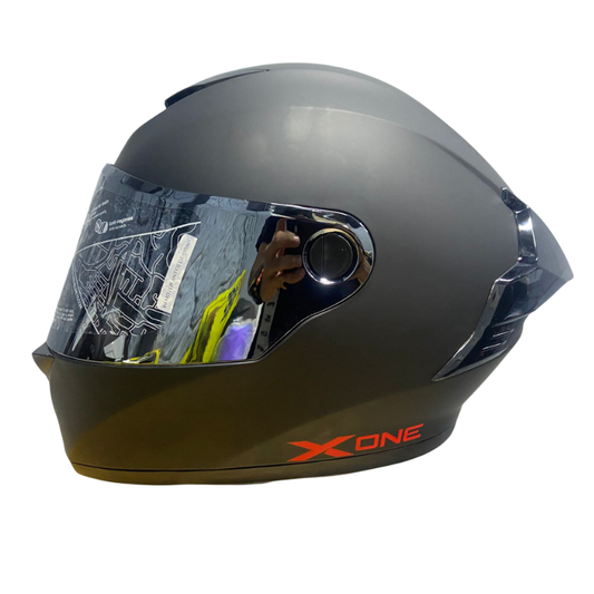 CASCO INTEGRAL X_ONE X-500 RS SOLID ( NEGRO / ROJO ) VISOR IRIDIUM