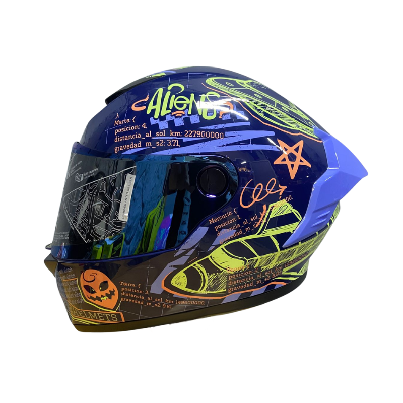 CASCO INTEGRAL X_ONE X-500 RS XPLORE ( AZUL OSCURO / NARANJA ) VISOR IRIDIUM