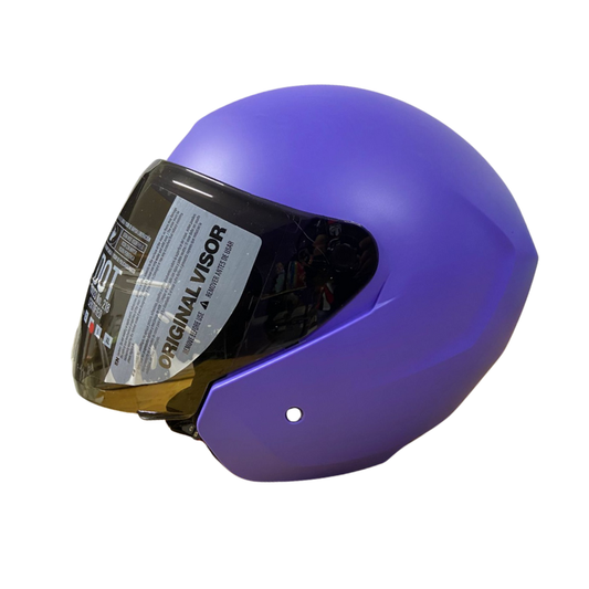 CASCO ABIERTO T10 PLANO MORADO MATE VISOR HUMO