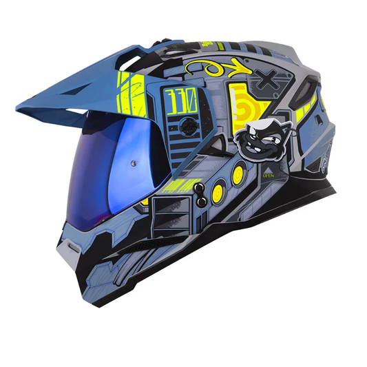 CASCO MULTIPROPOSITO HRO MX330DV CYBOK GRIS VISOR COLOR