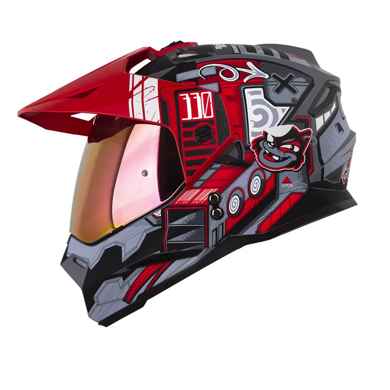 CASCO MULTIPROPOSITO HRO MX330DV CYBOK GRIS OSCURO VISOR COLOR