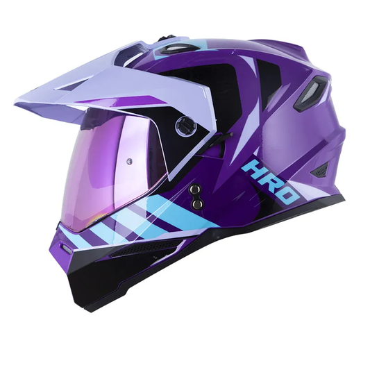 CASCO MULTIPROPOSITO HRO MX330DV YORCHI MORADO VISOR COLOR