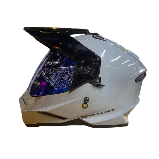 CASCO MULTIPROPOSITO X_ONE X-MX328 DV S SOLID GRIS BRILLANTE NEGRO VISOR COLOR