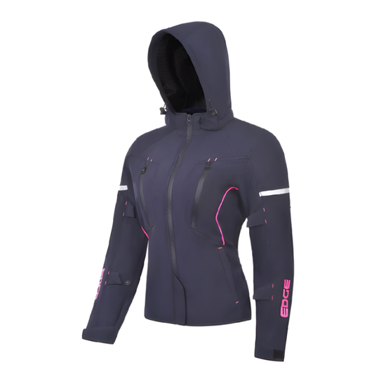 CHAQUETA EDGE SPORT AZUL OSCURO CON ROSADO (DAMA)
