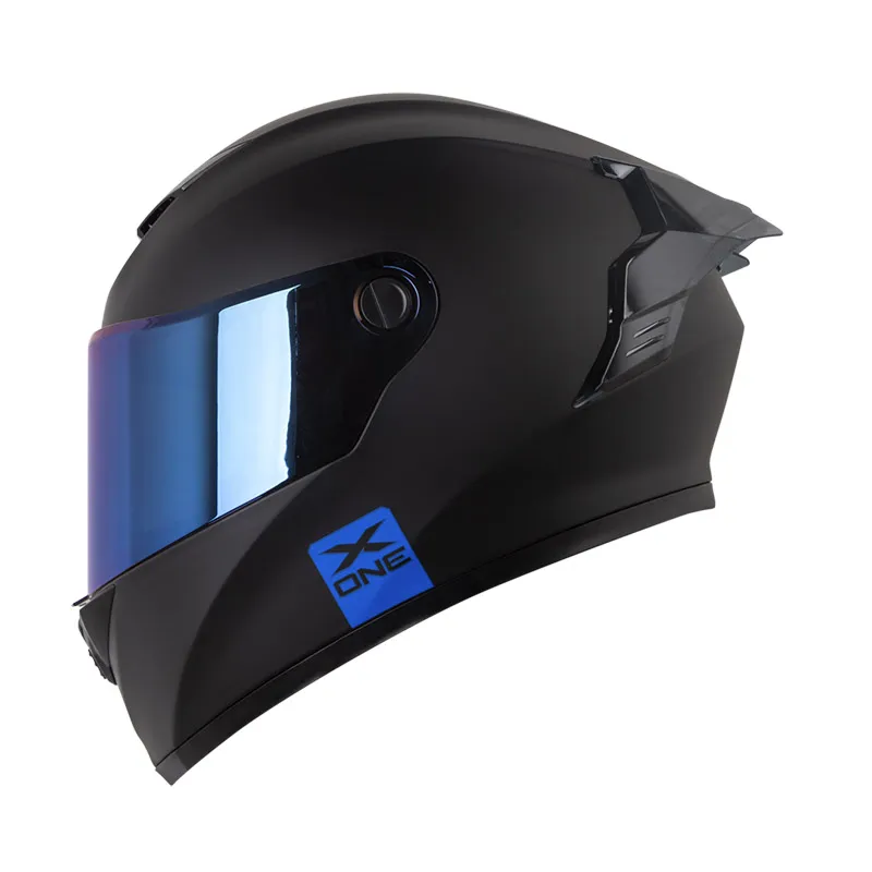 CASCO INTEGRAL X_ONE X-500GT EVO SOLID NEGRO AZUL VISOR COLOR