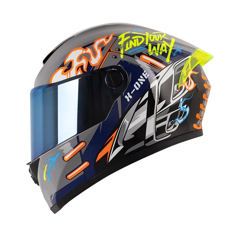 CASCO INTEGRAL X_ONE X-500GT EVO GPT GRIS OSCURO NARANJA VISOR COLOR