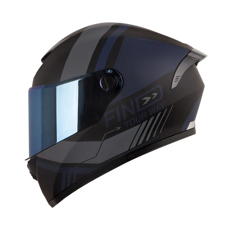 CASCO INTEGRAL X_ONE X-500GT EVO BARDOK NEGRO AZUL OSCURO VISOR COLOR