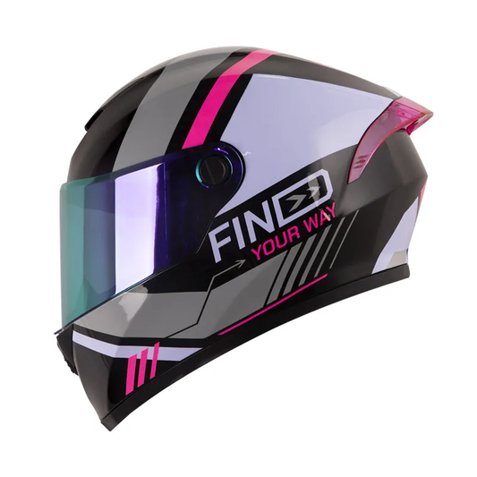 CASCO INTEGRAL X_ONE X-500GT EVO BARDOK NEGRO FUCSIA VISOR COLOR