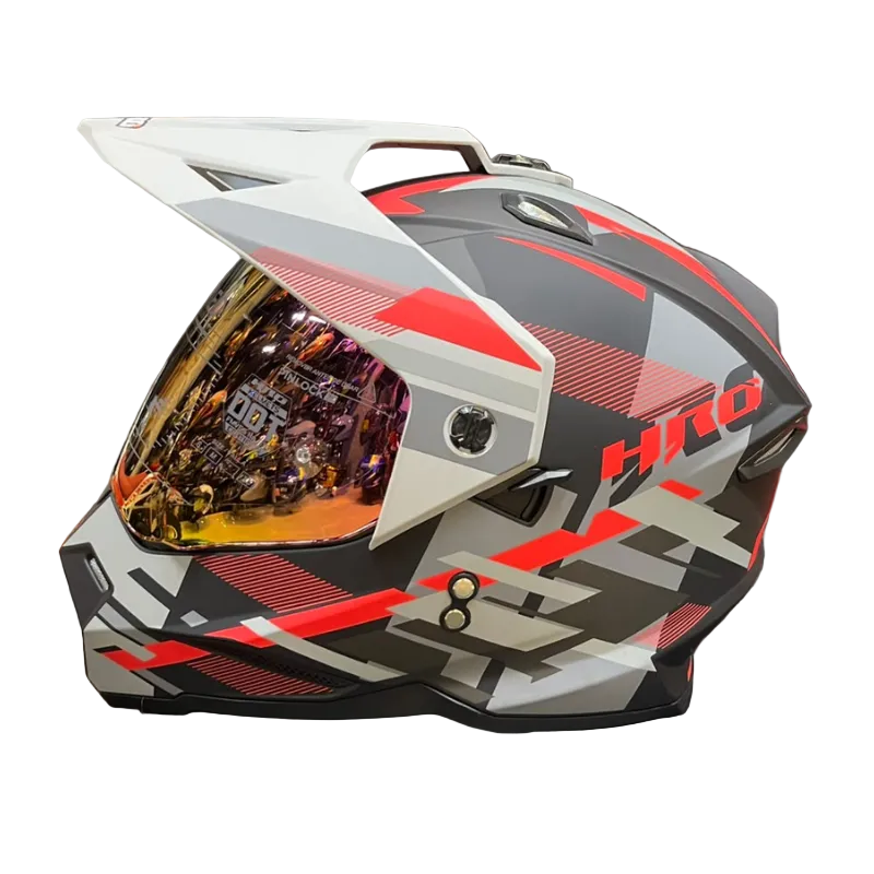 CASCO MULTIPROP HRO MX330DV GLITCH NEGRO ROJO VISOR IRIDIUM