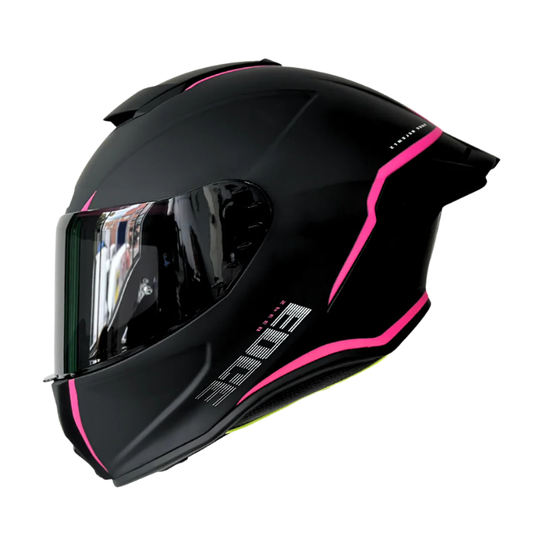 CASCO INTEGRAL EDGE SHANGHAI RUSH NEGRO MATE ROSADO VISOR HUMO