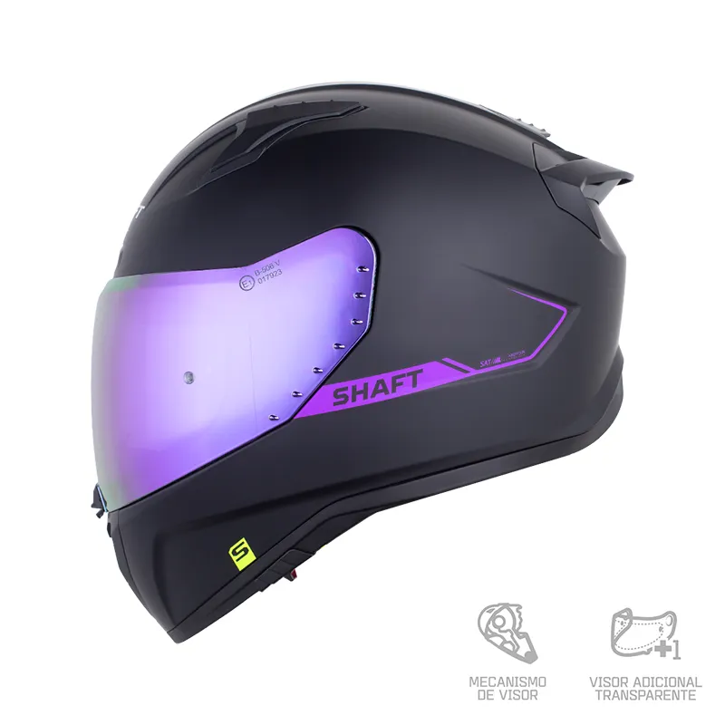 CASCO INTEGRAL SHAFT 532 DV SOLID NEGRO MORADO VISOR IRIDIUM