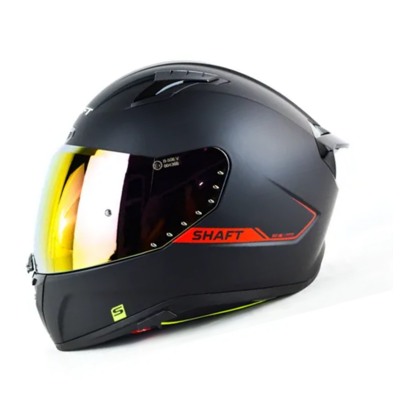 CASCO INTEGRAL SHAFT 532 DV SOLID NEGRO ROJO VISOR RETRO