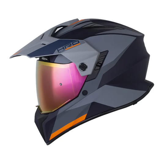 CASCO MULTIPROPOSITO HRO MX340 DV LONG GRIS OSCURO ARENA VISOR IRIDIUM