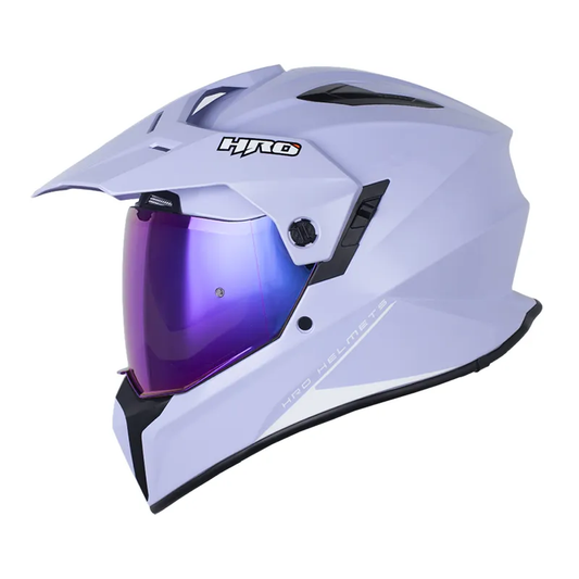 CASCO MULTIPROPOSITO HRO MX340 DV SOLID MORADO CLARO BLANCO VISOR COLOR