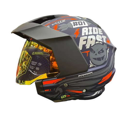 CASCO ABIERTO SHAFT 227 TRIAL RUSH AZUL OSCURO VISOR COLOR