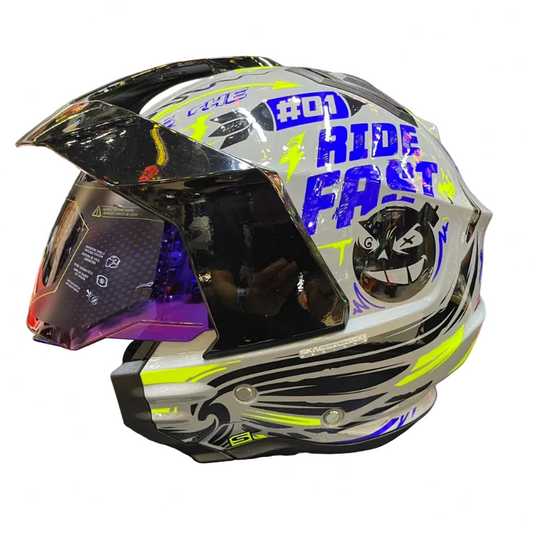 CASCO ABIERTO SHAFT 227 TRIAL RUSH GRIS NEGRO VISOR IRIDIUM